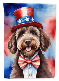 Labradoodle Patriotic American Garden Flag Mailbox Flag Decorative Yard Flag Banner Outside Patio Artwork Yard Flower Beds, Garden Size, Multicolor
