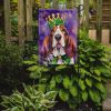 Basset Hound King of Mardi Gras Garden Flag Mailbox Flag Decorative Yard Flag Banner Outside Patio Artwork Yard Flower Beds, Garden Size, Multicolor