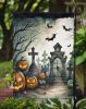 Graveyard Spooky Halloween Garden Flag Mailbox Flag Decorative Yard Flag Banner Outside Patio Artwork Yard Flower Beds, Garden Size, Multicolor
