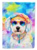 Bichon Frise Hippie Dawg Garden Flag Mailbox Flag Decorative Yard Flag Banner Outside Patio Artwork Yard Flower Beds, Garden Size, Multicolor