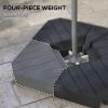 Outsunny 4 Piece Patio Cantilever Umbrella Base Weight Set, Outdoor Offset Umbrella Weights for Umbrella Stand