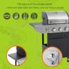 Propane Grill 3 Burner Barbecue Grill Stainless Steel Gas Grill with Side Burner, 37,000 BTU Outdoor Cooking, Patio, Garden Barbecue Grill