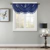 Faux Silk Waterfall Embellished Valance Navy 38x46"