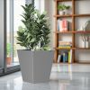 22" H Tall Mental Tapered Planter – Large Outdoor & Indoor Garden Plant Pot with Drainage Hole and Rubber Plug