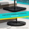 Outsunny Outdoor Universal Cross Brace Stand for Small Offset Umbrella or Large Market Umbrella, Cross Umbrella Base for Patio Umbrella, Black