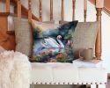 Swan Throw Pillow Machine Washable, Indoor Outdoor Decorative Pillow for Couch, Bed or Patio, 14Hx14W