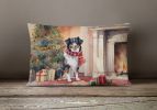 Waiting on Christmas Throw Pillow Throw Pillow for Indoor Couch Bed Outdoor Patio Washable, Australian Shepherd 1230,12Hx16W