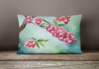 State Watercolor Flowers Throw Pillow Throw Pillow for Indoor Couch Bed Outdoor Patio Washable, Pennsylvania Mountain Laurels 1702,12Hx16W