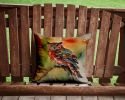 Elf Owl Throw Pillow Machine Washable, Indoor Outdoor Decorative Pillow for Couch, Bed or Patio, 14Hx14W
