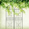 2 Pack Metal Garden Trellis 71" x 19.7" Rustproof Trellis for Climbing Plants Outdoor Flower Support Black
