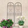 4 Pack Metal Garden Trellis 71" x 19.7" Rustproof Trellis for Climbing Plants Outdoor Flower Support Black