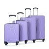 luggage 4-piece ABS lightweight suitcase with rotating wheels, 24 inch and 28 inch with TSA lock, (16/20/24/28) LIGHT PURPLE