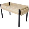Raised Garden Bed, Metal Leg Wood Planter Boxes with Folding Storage Shelf,Elevated Planter Box for Growing Fresh Herbs, Vegetables