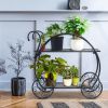 1PC Heavy Duty Metal Flower Cart Plant Stand