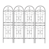 4 Pack Metal Garden Trellis 71" x 19.7" Rustproof Trellis for Climbing Plants Outdoor Flower Support Black