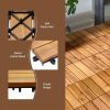 27pcs Interlocking Patio Deck Tiles 11.8 x 11.8in Wood Floor Tiles Outdoor Flooring for Patio Garden Deck Poolside