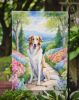 Borzoi Spring Path Garden Flag Mailbox Flag Decorative Yard Flag Banner Outside Patio Artwork Yard Flower Beds, Garden Size, Multicolor