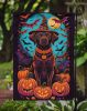 Chocolate Labrador Retriever Witchy Halloween Garden Flag Mailbox Flag Decorative Yard Flag Banner Outside Patio Artwork Yard Flower Beds, Garden Size