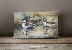 Watercolor Birds Throw Pillow Throw Pillow for Indoor Couch Bed Outdoor Patio Washable, Bufflehead 3194,12Hx16W
