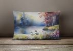 Watercolor Birds Throw Pillow Throw Pillow for Indoor Couch Bed Outdoor Patio Washable, Bufflehead 3193,12Hx16W