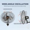 VEVOR Wall Mount Fan, 18 Inch, 3-speed High Velocity Max. 4000 CFM Oscillating Industrial Wall Fan, Commercial or Residential for Warehouse