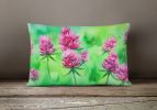 State Watercolor Flowers Throw Pillow Throw Pillow for Indoor Couch Bed Outdoor Patio Washable, Vermont Red Clover 1712,12Hx16W