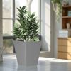 22" H Tall Mental Tapered Planter – Large Outdoor & Indoor Garden Plant Pot with Drainage Hole and Rubber Plug