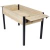 Raised Garden Bed, Metal Leg Wood Planter Boxes with Folding Storage Shelf,Elevated Planter Box for Growing Fresh Herbs, Vegetables