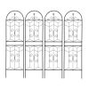 4 Pack Metal Garden Trellis 71" x 19.7" Rustproof Trellis for Climbing Plants Outdoor Flower Support Black