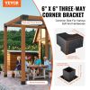 VEVOR Pergola Bracket Kit 6''x6'', 8pcs 3-Way Heavy Duty Corner Bracket Woodworks DIY Post Base Kit, Easy Installation Wooden Beams for Gazebos