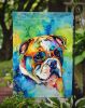 English Bulldog Hippie Dawg Garden Flag Mailbox Flag Decorative Yard Flag Banner Outside Patio Artwork Yard Flower Beds, Garden Size, Multicolor