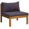 7 Piece Patio Lounge Set with Cushion Solid Acacia Wood