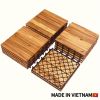 27pcs Interlocking Patio Deck Tiles 11.8 x 11.8in Wood Floor Tiles Outdoor Flooring for Patio Garden Deck Poolside