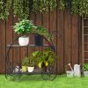 1PC Heavy Duty Metal Flower Cart Plant Stand