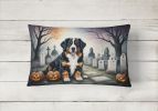 Spooky Halloween Throw Pillow Throw Pillow for Indoor Couch Bed Outdoor Patio Washable, Bernese Mountain Dog 2014,12Hx16W