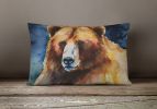 NEW Watercolor Wildlife Throw Pillow Throw Pillow for Indoor Couch Bed Outdoor Patio Washable, Kodiak Bear 2941,12Hx16W