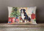 Waiting on Christmas Throw Pillow Throw Pillow for Indoor Couch Bed Outdoor Patio Washable, Bernese Mountain Dog 1262,12Hx16W