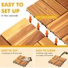 27pcs Deck Tiles - 11.8"x11.8" Interlocking Natural Solid Acacia Wood for Outdoor & Indoor, Patio Garden, Balcony, Poolside - Natural Color