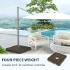 Outsunny 4 Piece Patio Cantilever Umbrella Base Weight Set, Fillable Outdoor Offset Umbrella Weights for Umbrella Stand