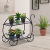 1PC Heavy Duty Metal Flower Cart Plant Stand