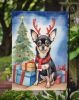 Black and Tan Chihuahua Christmas Reindeer Garden Flag Mailbox Flag Decorative Yard Flag Banner Outside Patio Artwork Yard Flower Beds, Garden Size