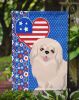 White Pekingese USA American Garden Flag Mailbox Flag Decorative Yard Flag Banner Outside Patio Artwork Yard Flower Beds, Garden Size, Multicolor