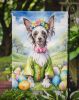 Chinese Crested Easter Egg Hunt Garden Flag Mailbox Flag Decorative Yard Flag Banner Outside Patio Artwork Yard Flower Beds, Garden Size, Multicolor