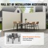VEVOR Beige Retractable 63''*236'' Awning-Rugged Full Aluminum Rust-Proof; Patio Sunshine Screen; Privacy Divider; Wind Screen. Longer Service Life