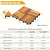 27pcs Deck Tiles - 11.8"x11.8" Interlocking Natural Solid Acacia Wood for Outdoor & Indoor, Patio Garden, Balcony, Poolside - Natural Color