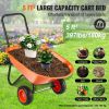 VEVOR Wheelbarrow Cart, 5 Cu. Ft. Load & 397 lbs Capacity, 2 Wheels Garden Dump Cart, Garden Wagon with Handle & 10" Wide Track Wheels