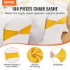 VEVOR Stretch Spandex Chair Sashes, Chair Slipcover and Stretch Chair Sash with Round Buckle, Elastic Chair Bands, Fitting Wedding, Holiday, Banquet