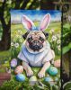 Pug Easter Egg Hunt Garden Flag Mailbox Flag Decorative Yard Flag Banner Outside Patio Artwork Yard Flower Beds, Garden Size, Multicolor