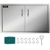 VEVOR Outdoor Kitchen Access 34.5" x 19" Wall Construction Stainless Steel Flush Mount for BBQ Island, 34.5inch x 19inch, Double Door