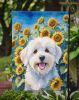 Coton de Tulear in Sunflowers Garden Flag Mailbox Flag Decorative Yard Flag Banner Outside Patio Artwork Yard Flower Beds, Garden Size, Multicolor